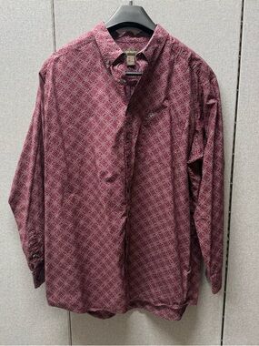 Ariat Men's Patterned Wine Button-Down Shirt